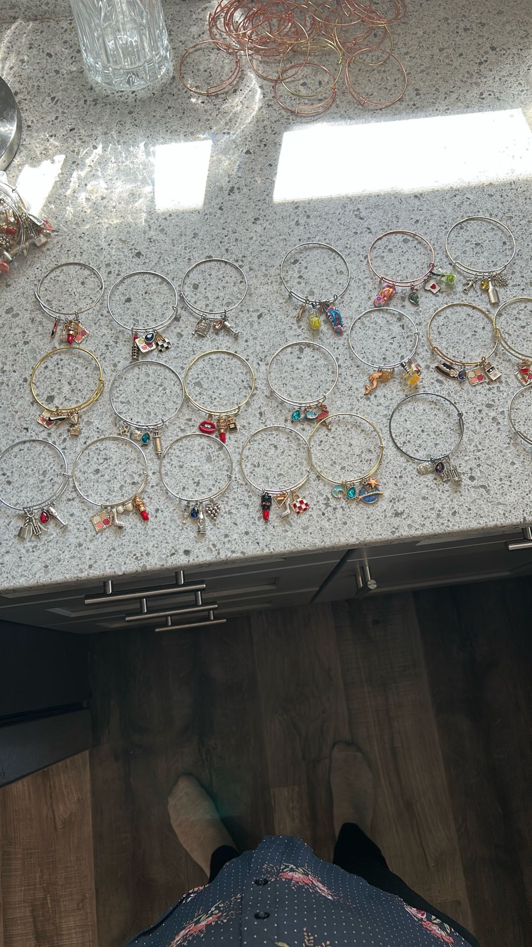(B) 23 brand New Rhinestone Charm Bracelets