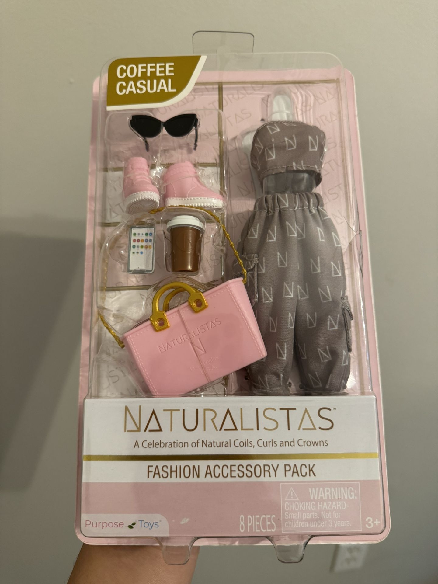 Naturalistas Fashion Pack Coffee Casual 8-Piece Outfit and Accessories Set