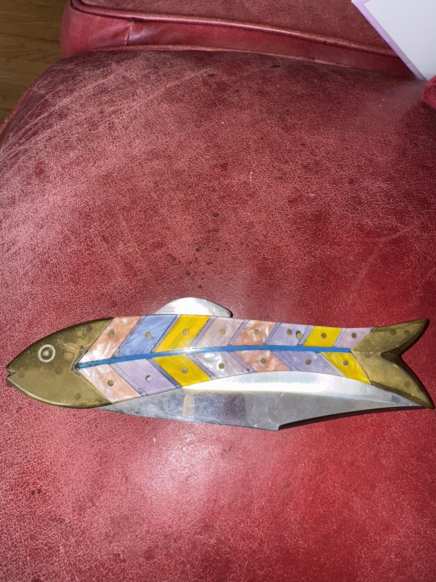 Vintage Colorful Fish-Shaped Collectible Knife