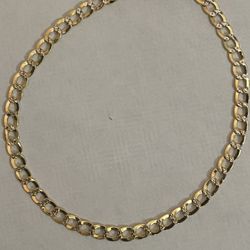 3.5mm 10k Real Gold Diamond Cut Cuban Link Bracelet  8 Inch 