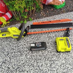 HEDGE TRIMMER RYOBI 40V BATTERY AND CHARGER INCLUDED 