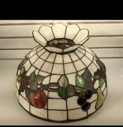 Stained glass fruit pattern hanging lamp shade 17” D