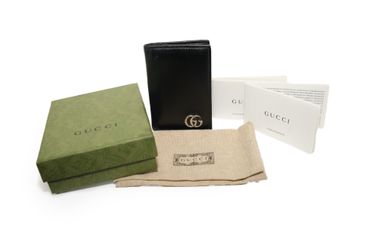 Gucci Marmont Card Wallet – Black Leather GG Logo