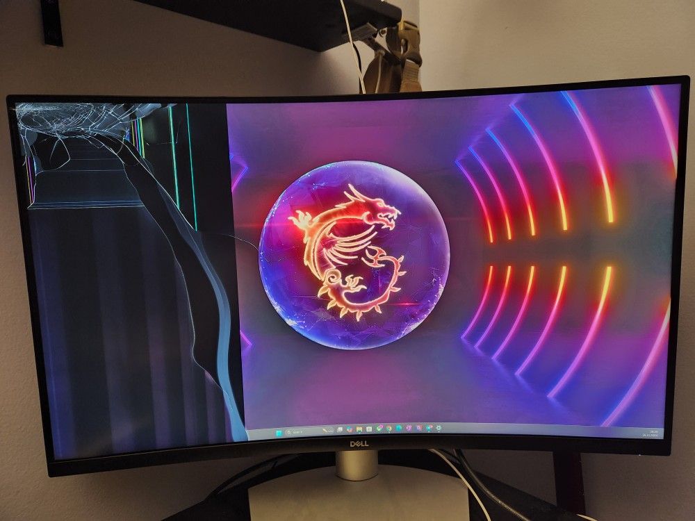 Dell S3221QS 32 Inch Curved 4K UHD Monitor White For Parts Only