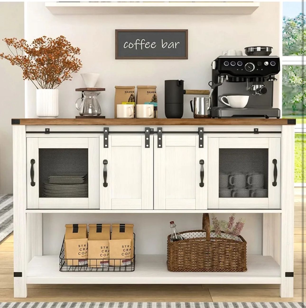 Farmhouse Coffee Bar Cabinet