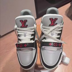 Louis Vuitton trainer with black and red Velcro