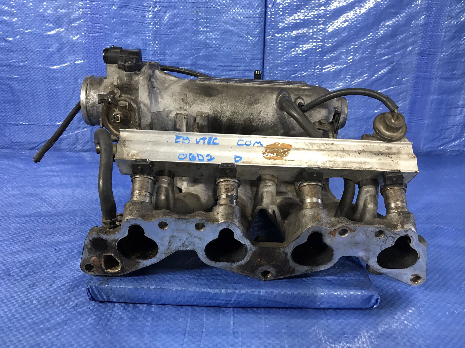 OEM 1992 1995 HONDA CIVIC EX D16Z6 D16 INTAKE MANIFOLD FUEL RAIL INJECTORS IACV THROTTLE BODY