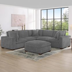 Thomasville Lowell 6-Piece Modular Sectional — Dark Gray