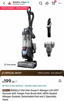 BISSELL Pet Hair Eraser Allergen Lift-Off Vacuum