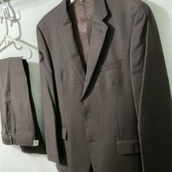 Suit: Pants & Coat 100% Wool - Dark Brown