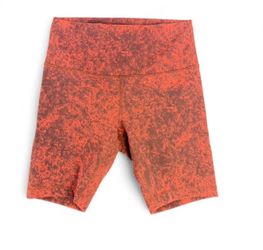 Lululemon Wunder Train High Rise Short 8" Denim Wash Autumn Red Black Size 8 NEW