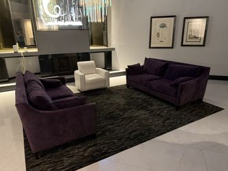 2 Plum/purples Matching Sofas Super Comfy Great Condition