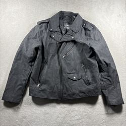 Levi’s Faux Leather Moto Jacket Women’s Medium Black Biker Zip Pockets