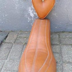 70's motorcycle Seat W Back Rest Cushion Fits  Harley Davidson Sportster