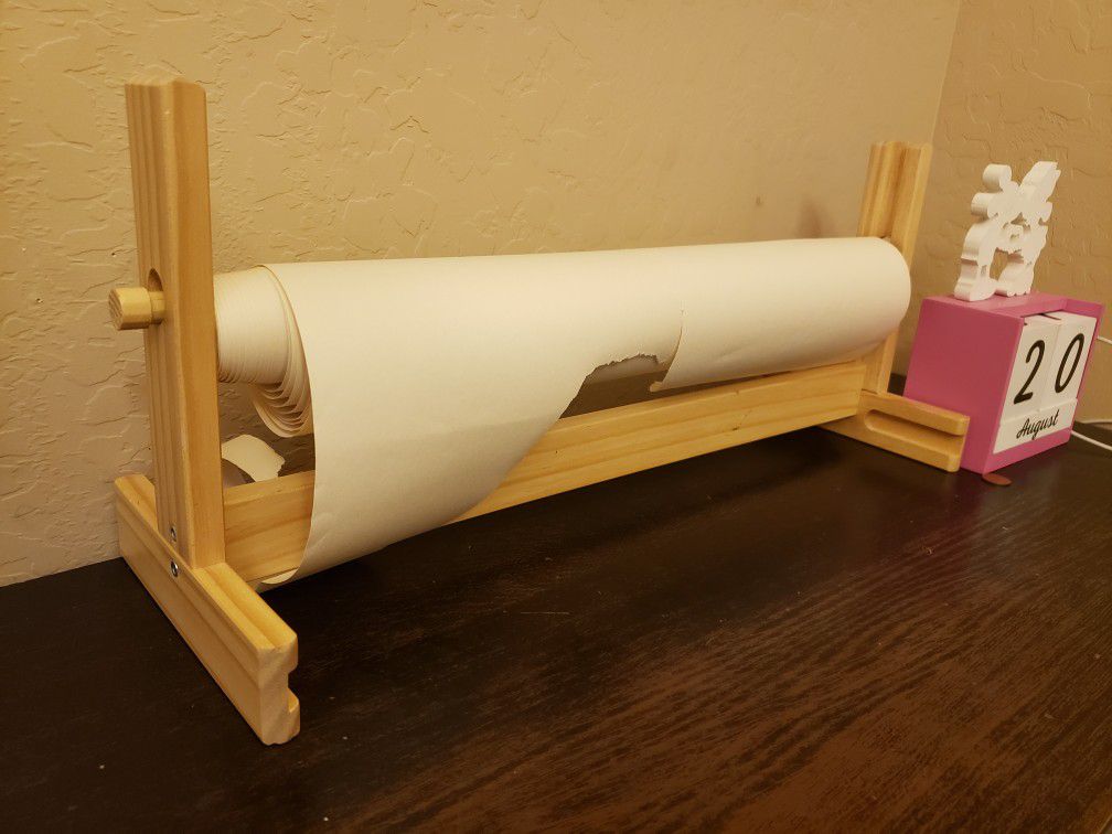 Kids desk art paper roll holder