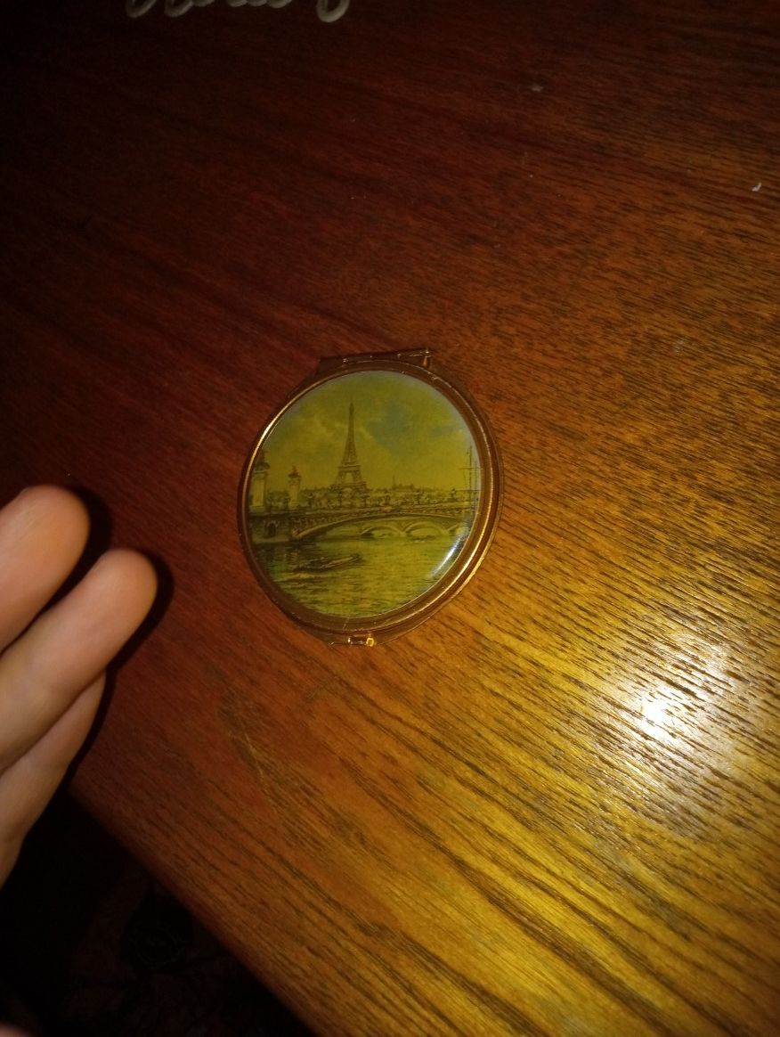 Vintage Paris France Double Mirror Compact