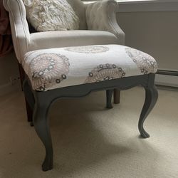 Footstool/ottoman For Sale- Ballard Design Fabric