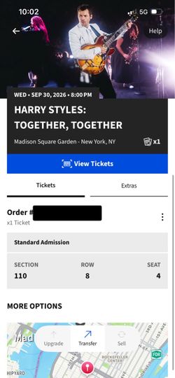 Harry Styles Together Together Tour - Madison Square Garden - Sep 30 2026 - 1 Ticket
