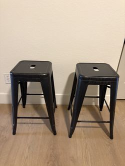 Pair Of Metal Bar Stools