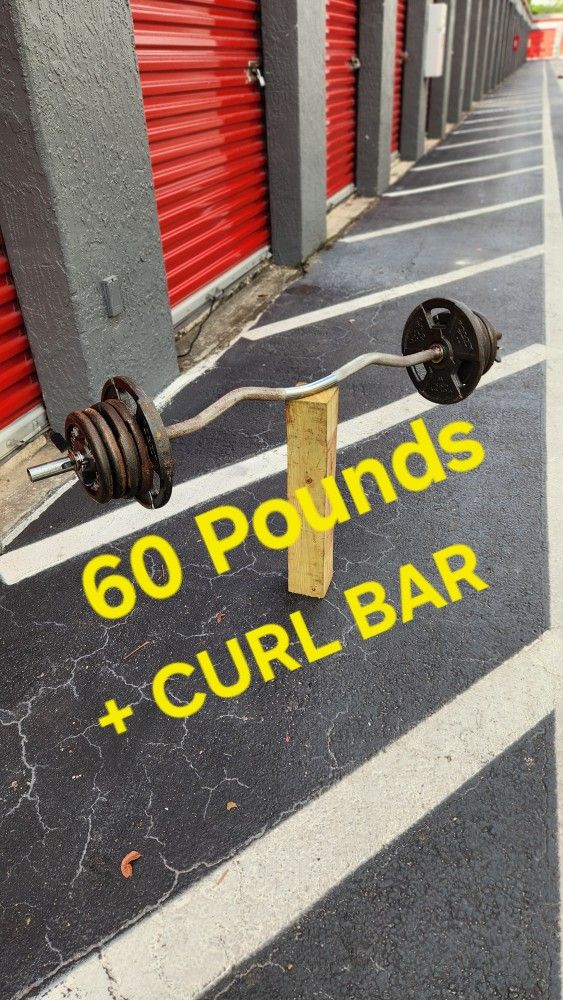$100 Used Weight Plates 100POUNDS + used Curl Bar. Delivery fee