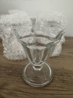 Vintage Sundae Dessert Cups Glass