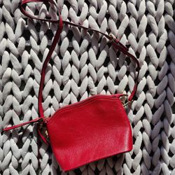 Red PU Leather Bag Crossbody Purse