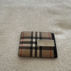 Burberry Mens Money Clip Wallet 
