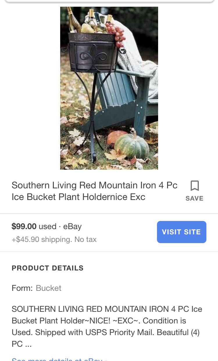Southern Living Red Mountain Iron Plants Holders, ir entertainment ice Bucket With Stand ( Doesn’t Included the Bucket )