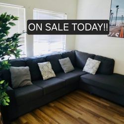 Gray Sectional Couch Sofa with Chaise