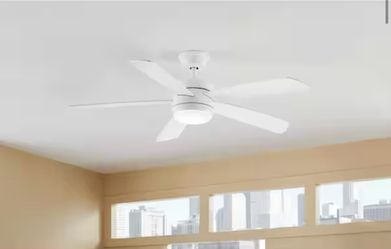 Averly 52 in. Indoor Matte White Ceiling Fan with Adjustable White Integrated LED with Remote Control Included