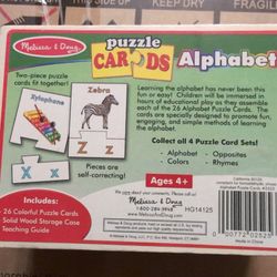 Melissa and Doug Alphabet Puzzle Cards Wooden Box