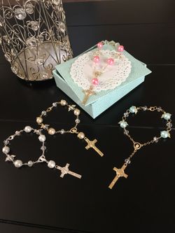 12 Rosary Bracelets plus Custom name tag - 12 Misterios tipo pulsera - Hecho en Mexico Favor