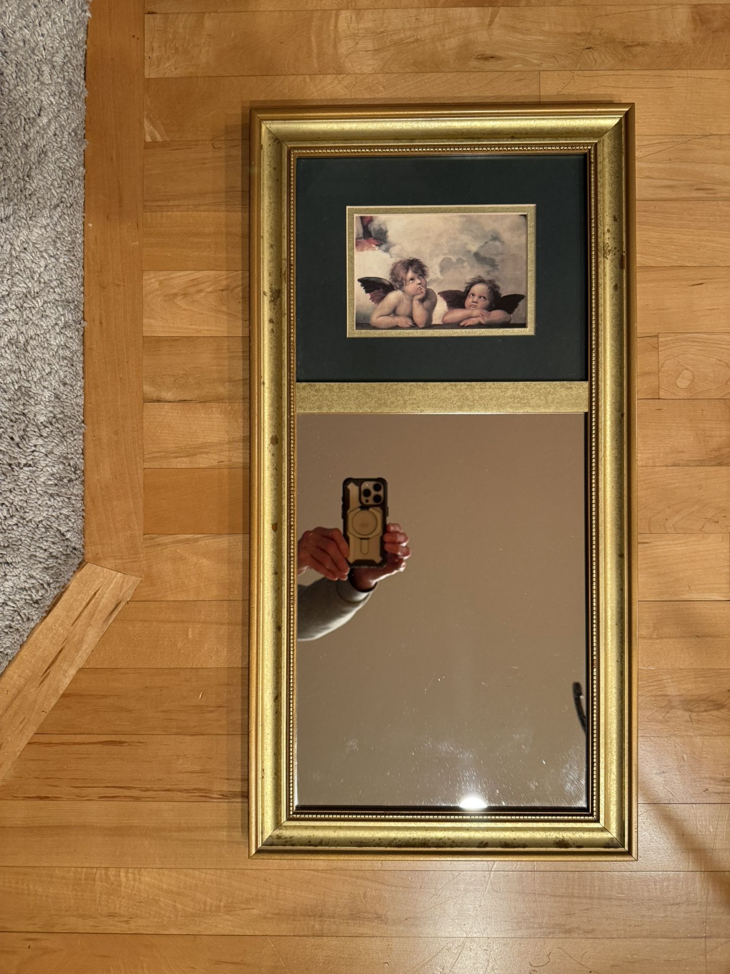 Beautiful Gold Framed Angel Mirror