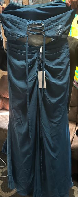 WENKAFO Teal Strapless Maxi Dress NWT Formal Gown