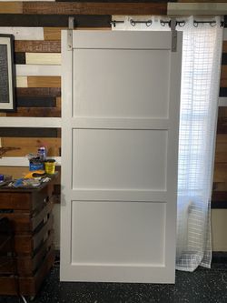 Custom Made 84x38 1/2 Solid Wood Shaker style Barn door. 