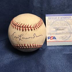 #4 Tommy Lasorda Autograph Baseball w/ PSA COA