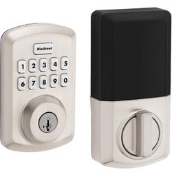 Kwikset Powerbolt 250 10-Button Keypad Satin Nickel Transitional Electronic Deadbolt Door Lock, Featuring Convenient keyless Entry, Customizable User 