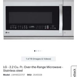 Like New LG Over The Range Microwave 