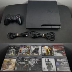 PlayStation 3 PS3 Slim 160GB Console System Bundle w/ Controller & Cords TESTED