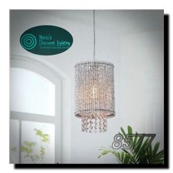 Crystallo 8-inch Chrome 1-Light Rectangular Chrome Chandelier