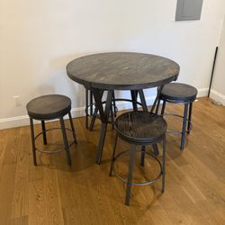 Four Stools And Table 