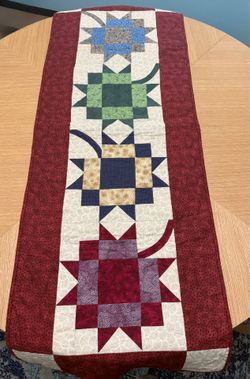 Handmade Quilted Table Runner 54x20 – Traditional Patchwork Design