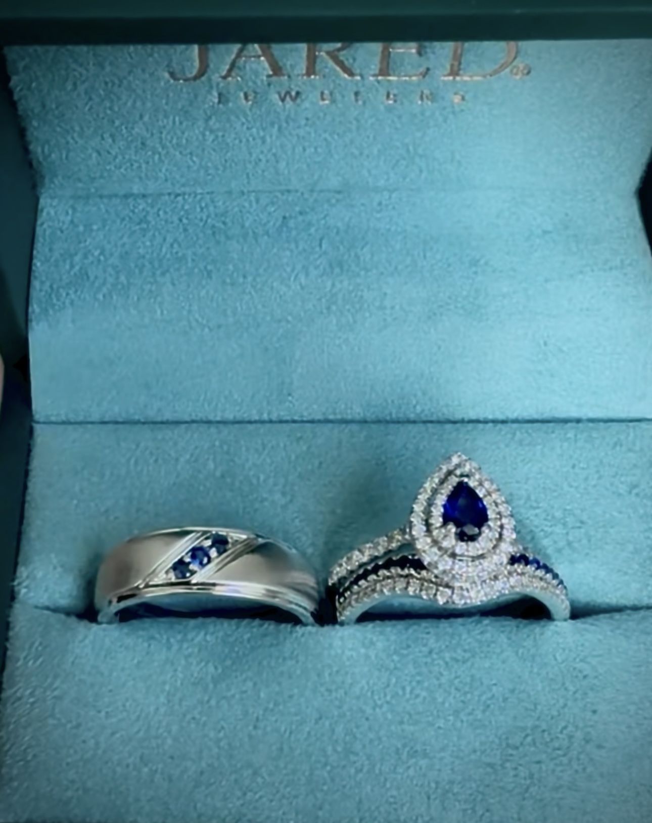 Engagement Ring and Wedding Bands