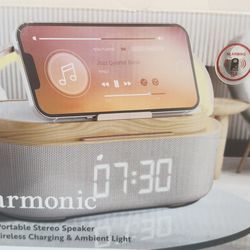 Harmonic white Bluetooth speaker alarm clock / speaker / charging / ambient light