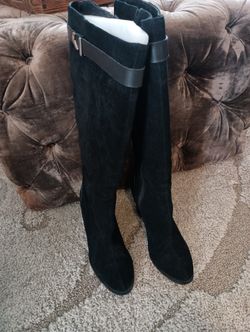 Size 10 Wide Calf "Lola" Suede Boots