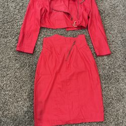 Vintage Red Contempo Skirt/ Jacket Size 7