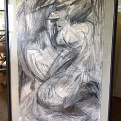 Large Abstract charcoal art- ORIGINAL
