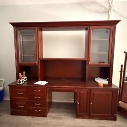 Cherry Wood Executive Desk with Hutch