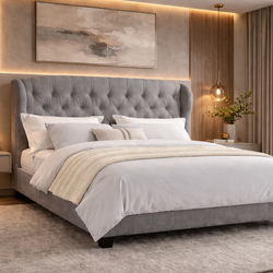 BRAND NEW‼️‼️ GREY MODERN QUEEN BEDFRAME - NEW IN BOX