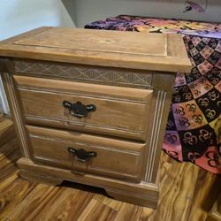 Matching Pair: 2-Drawer Nightstands - Sturdy & CleanGorgeous vintage burl wood tallboy chest in excellent, clean condition. It features 6 deep drawers